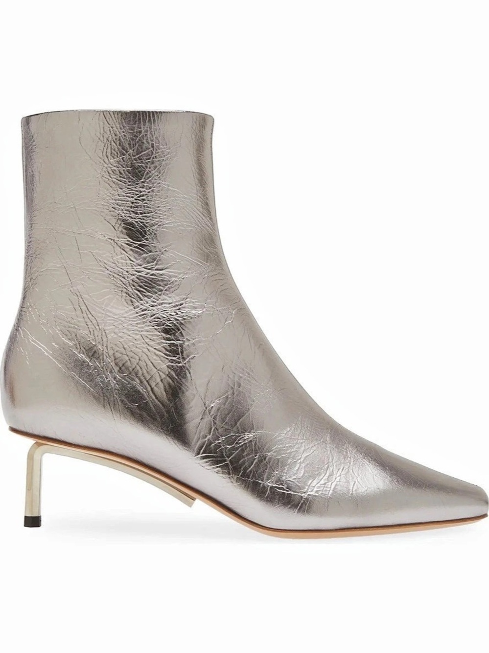 Off-White Allen Metallic Silver Ankle Boots Allen Key Heel